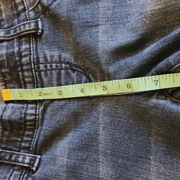 Vintage Y2K Blue ASPHALT Pocketless Jeans Size 7 Wide Flare Hippie Boho Retro - Picture 10 of 13